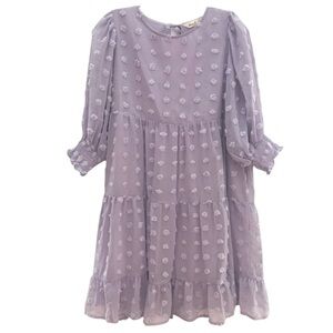 VINE & LOVE Tiered Babydoll Dress *Textured Dots*